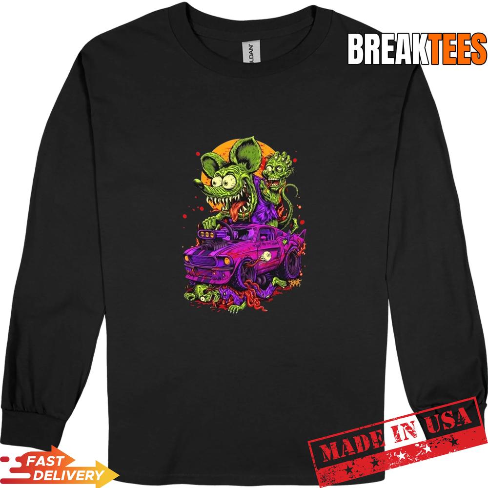 Rat Fink vs Zombies horror graphic T-Shirt