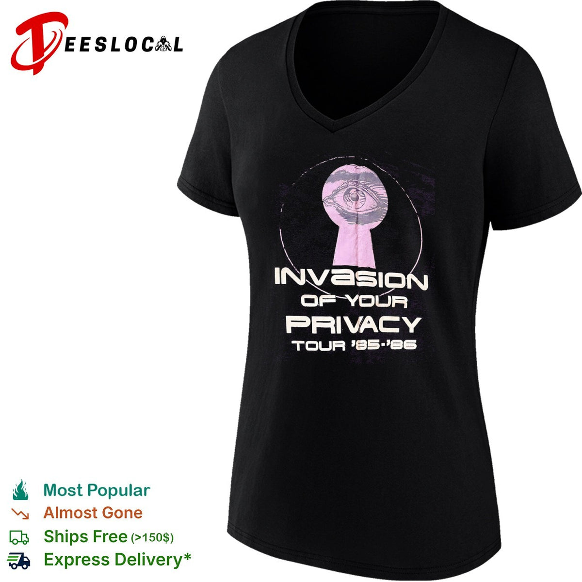Ratt Invasion of Your Privacy Tour 85 86 eye keyhole shirt