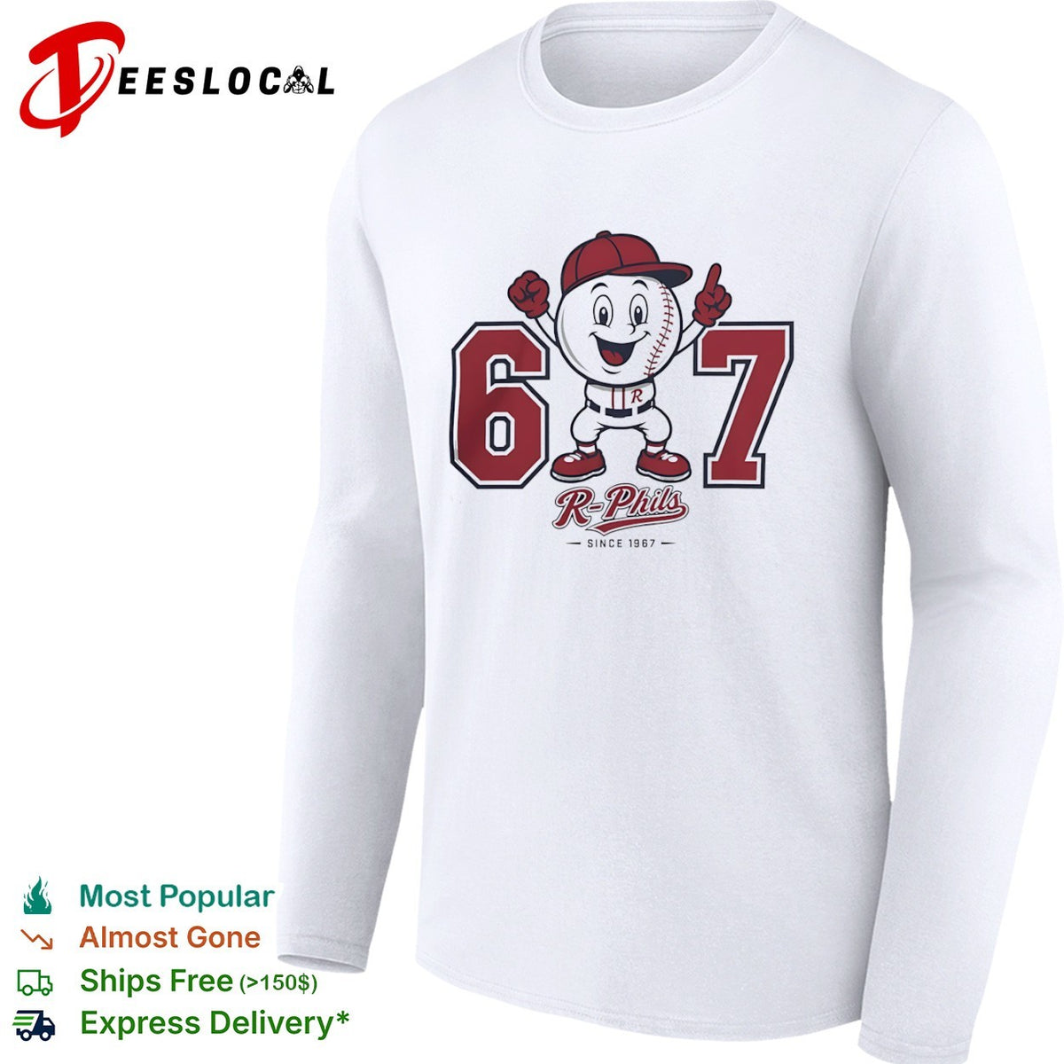 Reading Fightin Phils 67 since 1967 baseball mascot shirt