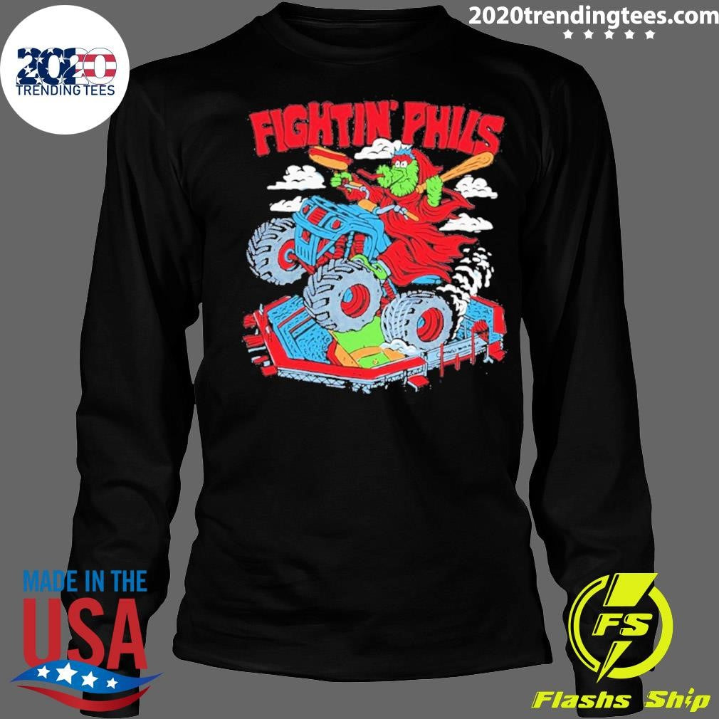Reading Fightin Phils Mascot Riding Monster Truck Shirt