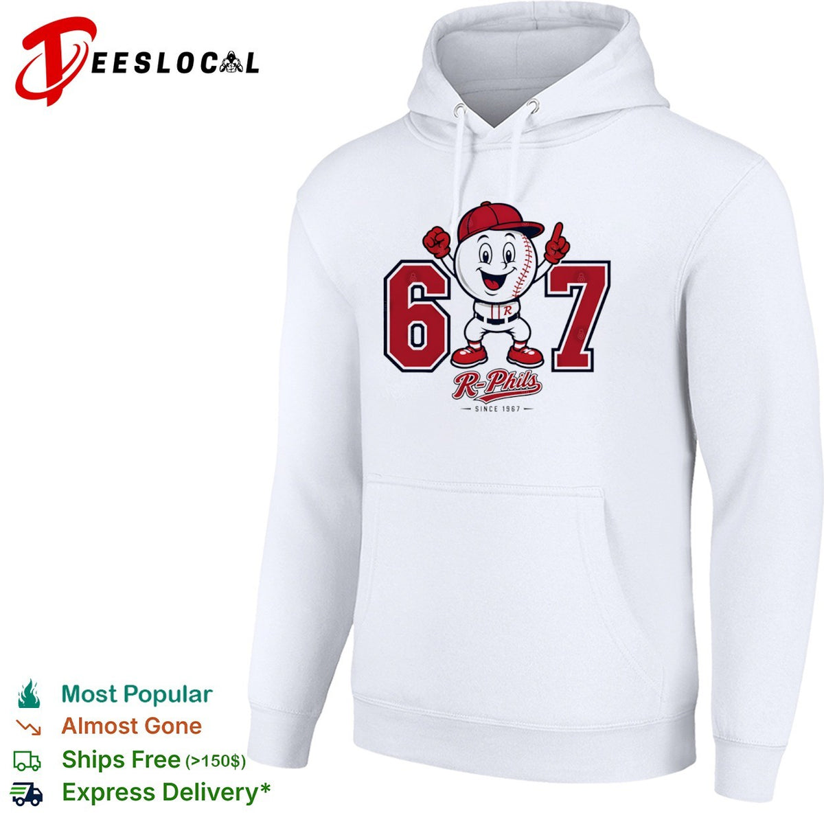 Reading Phillies 67 Since 1967 R Phils Baseball Shirt