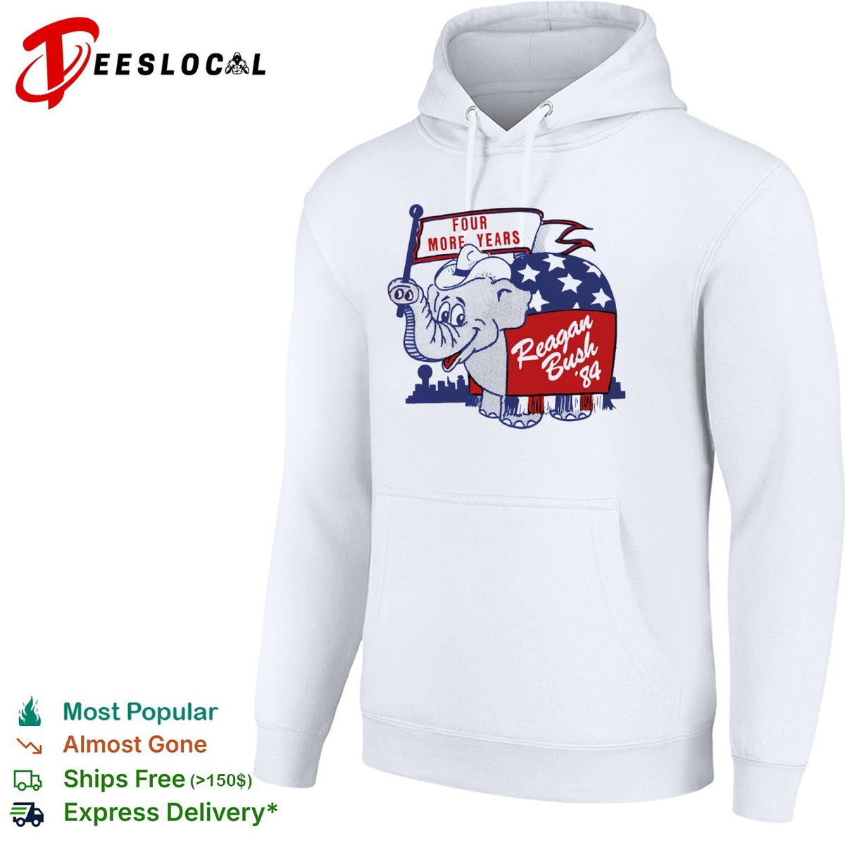 Reagan Bush 84 Four More Years Republican Party Elephant Mascot shirt