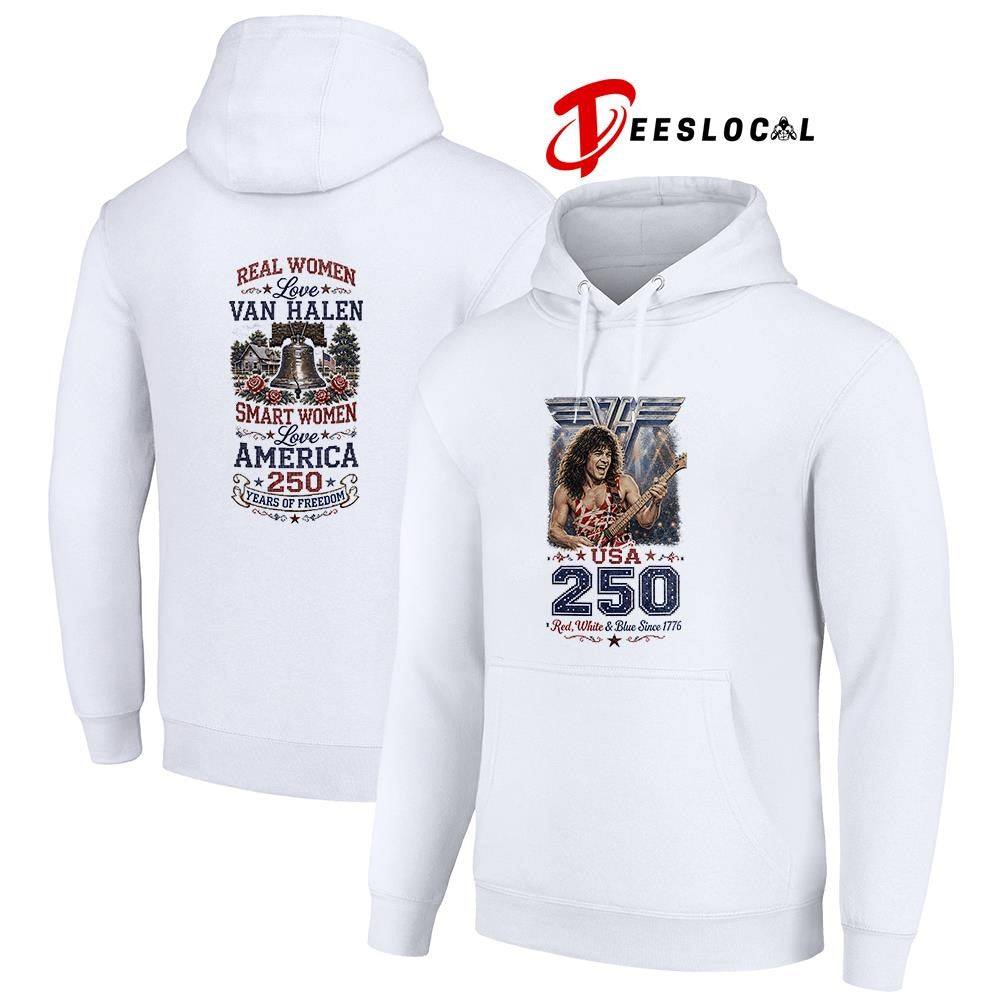 Real women love Van Halen smart women love America 250 years of freedom shirt