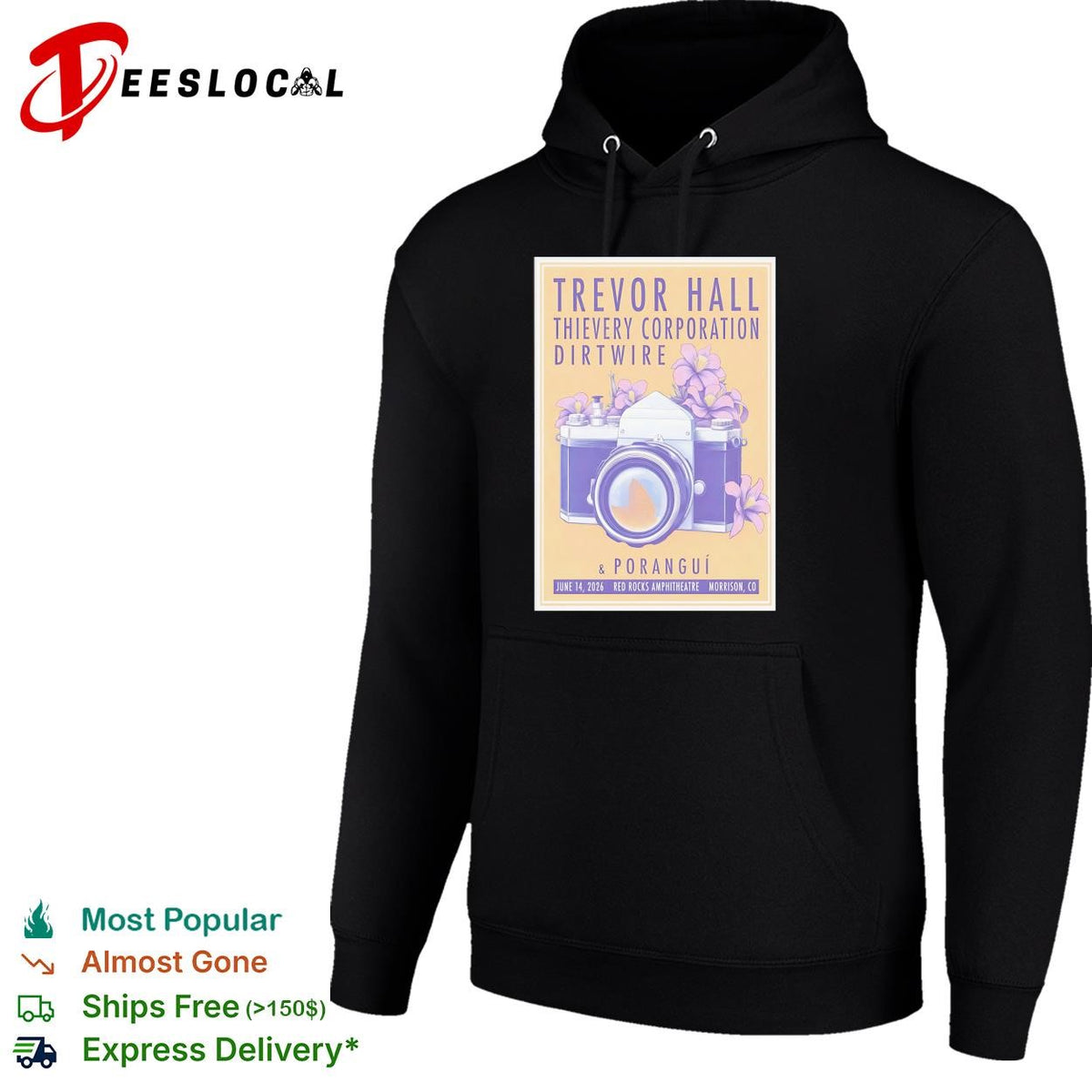 Red Rocks Amphitheater Morrison CO concert camera floral poster shirt