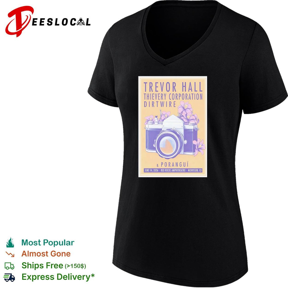 Red Rocks Amphitheater Morrison CO concert camera floral poster shirt