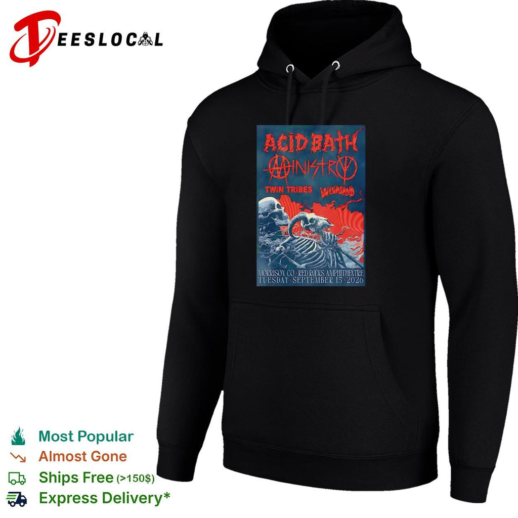 Red Rocks Amphitheater September dark metal concert skeleton poster shirt