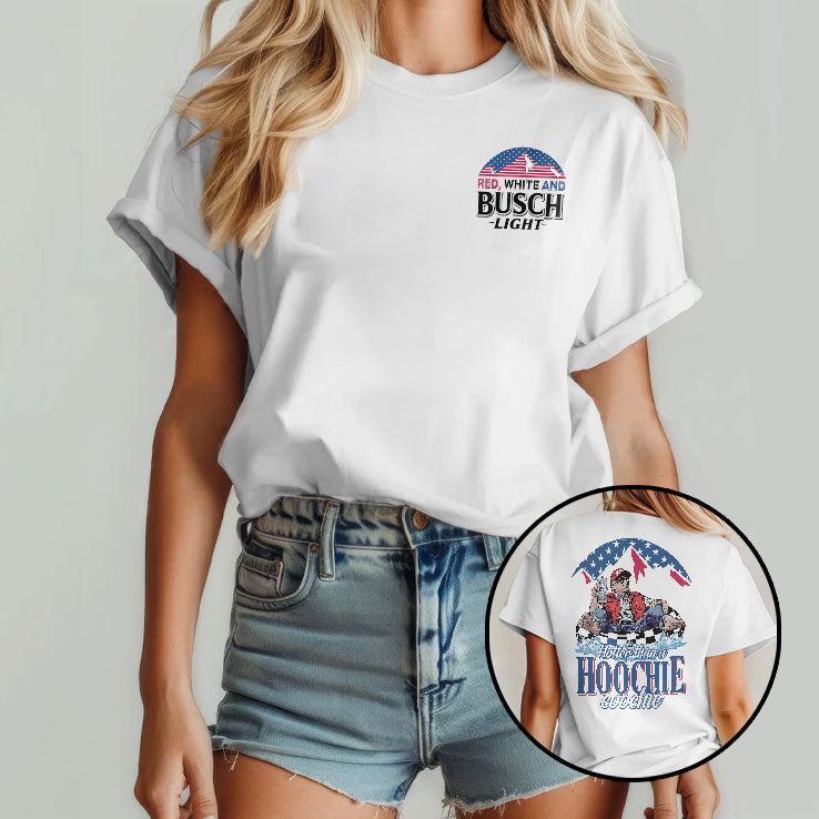 Red White And Busch Light Trump Hotter Than A Hoochie Coochie Shirt
