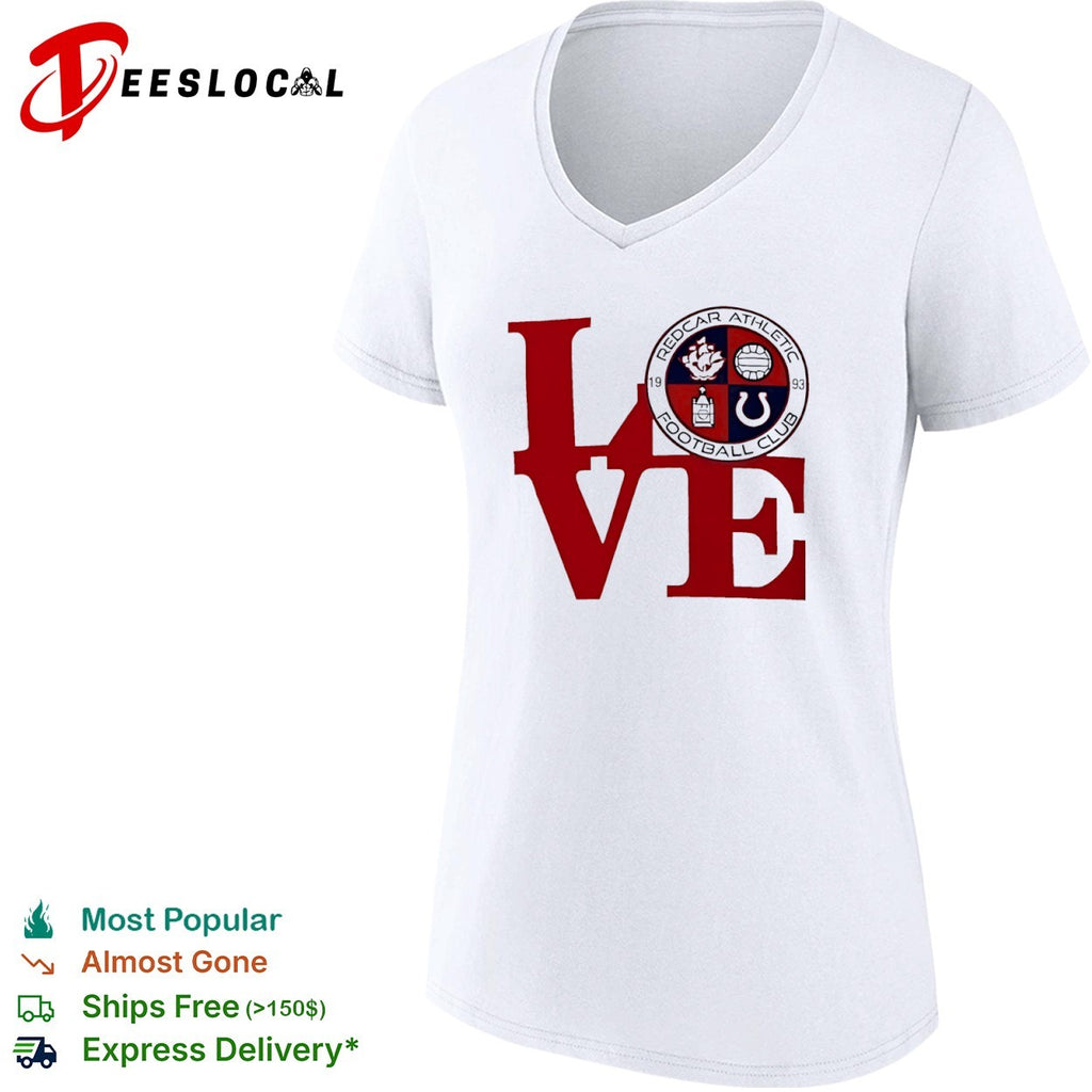 Redcar Athletic Football Club Love Logo Emblem Football Sport Fan Soccer Club shirt