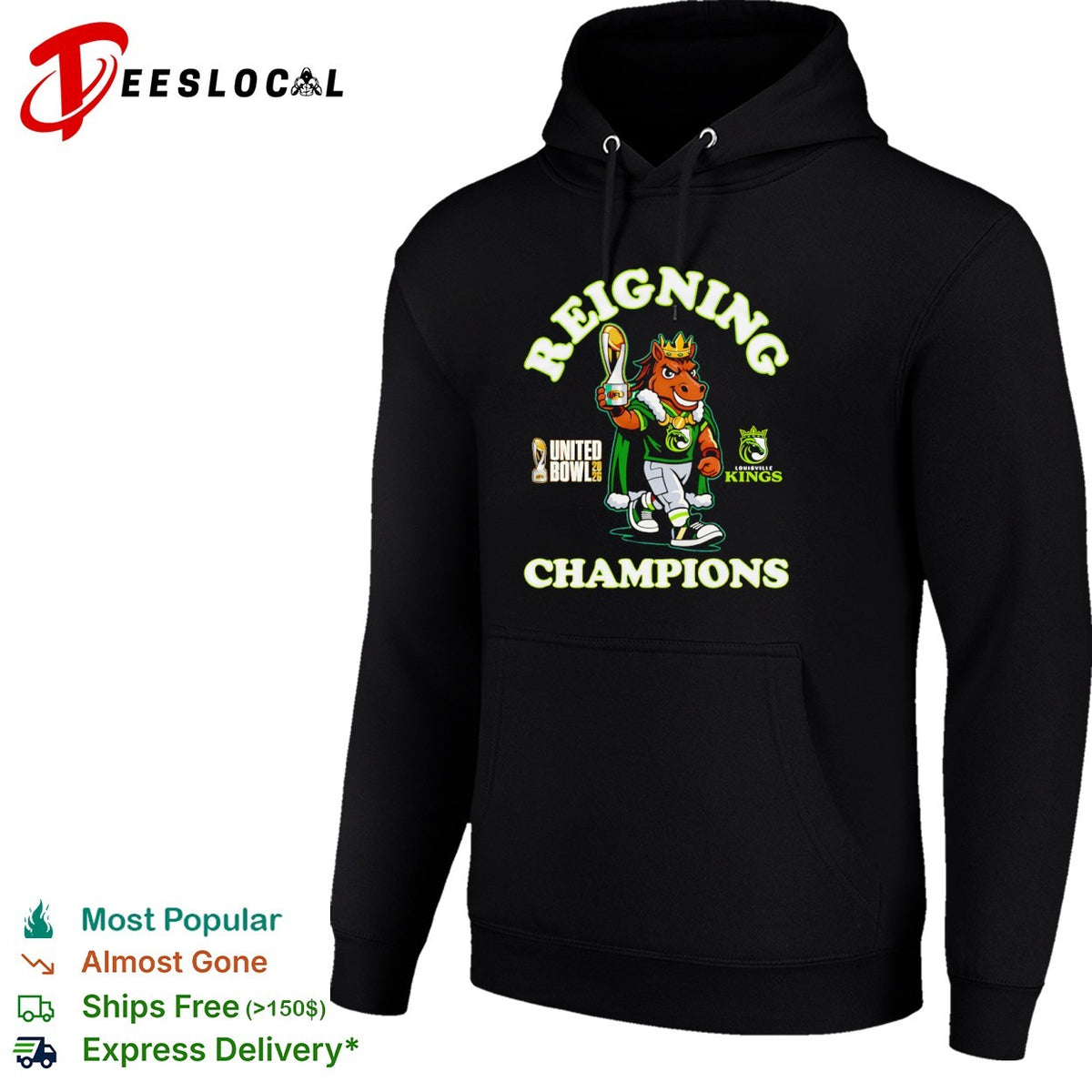 Reigning Champions Louisville Kings United Bowl 2026 UFL Mascot Football Victory shirt