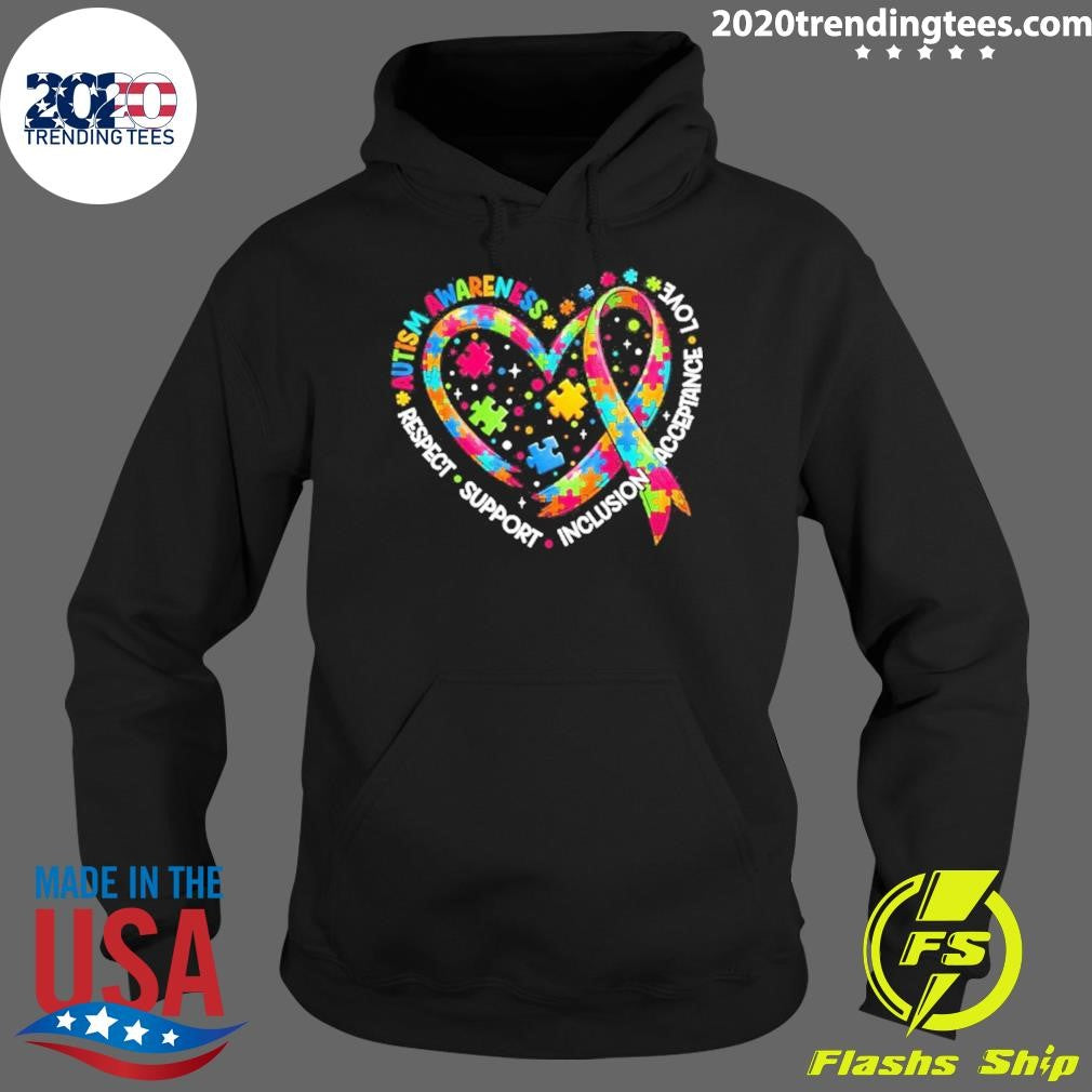 Respect Support Autism Awareness Heart Shirt