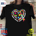 Respect Support Autism Awareness Heart Shirt