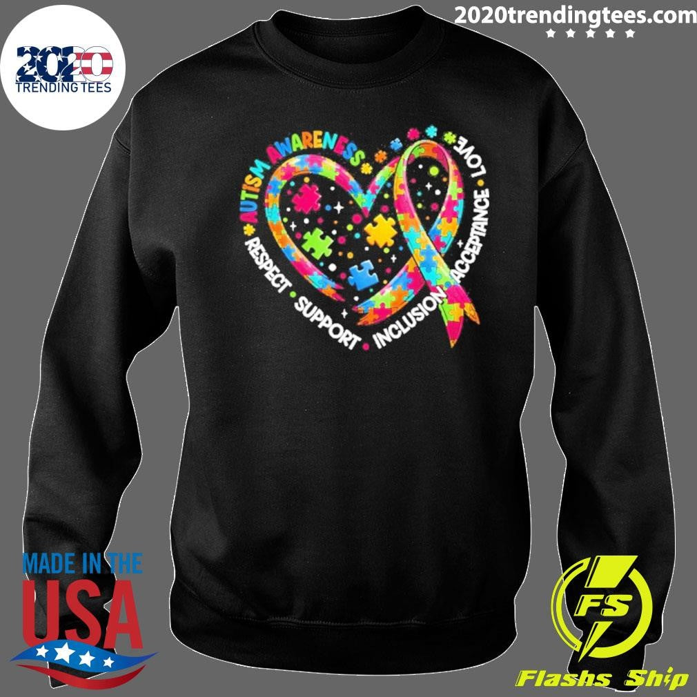 Respect Support Autism Awareness Heart Shirt