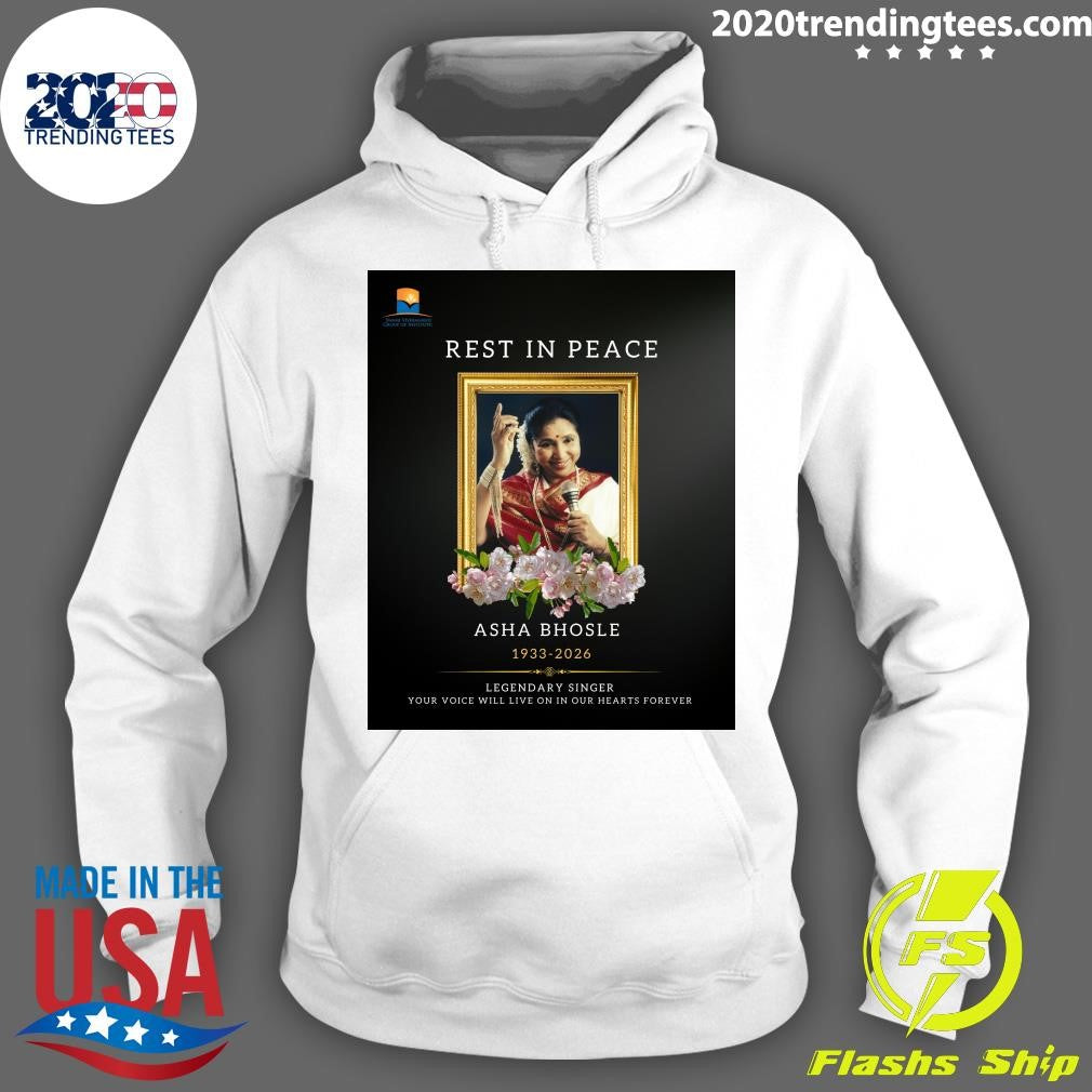Rest In Peace Asha Bhosle 1933-2026 Legendary Singer Your Voice Will Live On In Our Hearts Forever Shirt