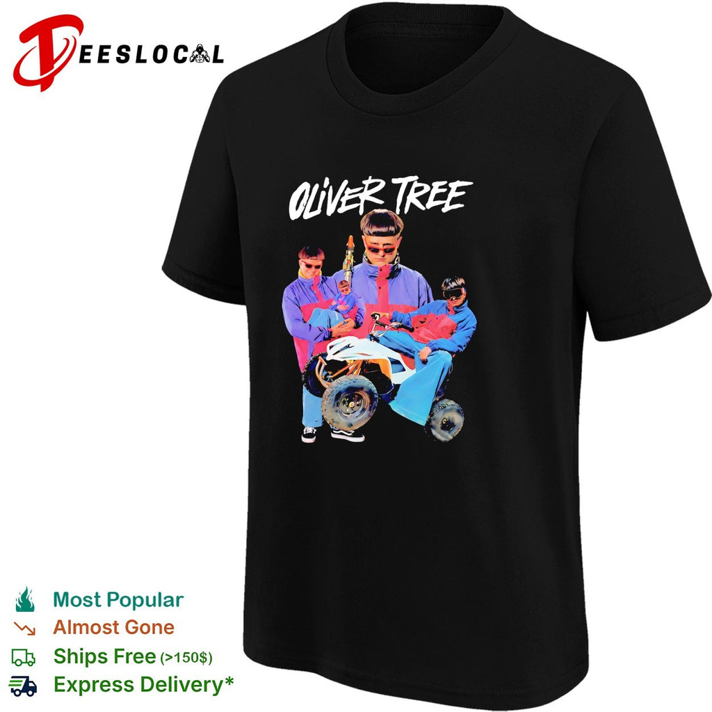 Retro ATV quad bike two riders funky outfit vintage photo art shirt