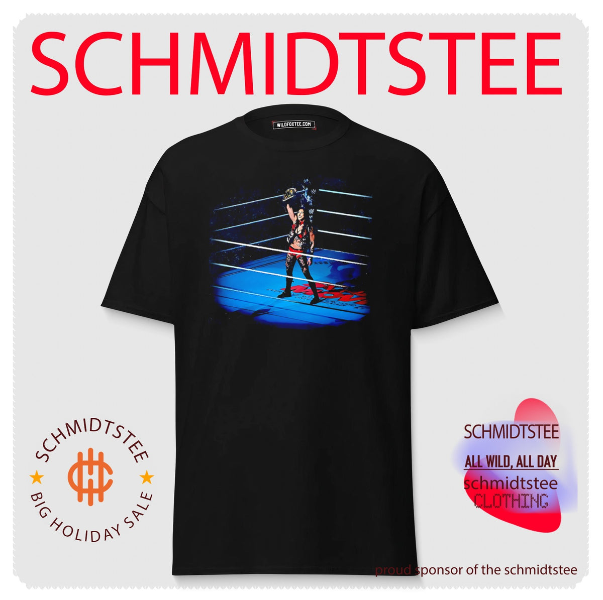 Rhea Ripley holding championship belt illustration shirt