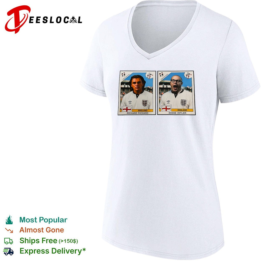 Richard Richard Eddie Hitler Bottom England Italia 90 Parody Football Soccer shirt