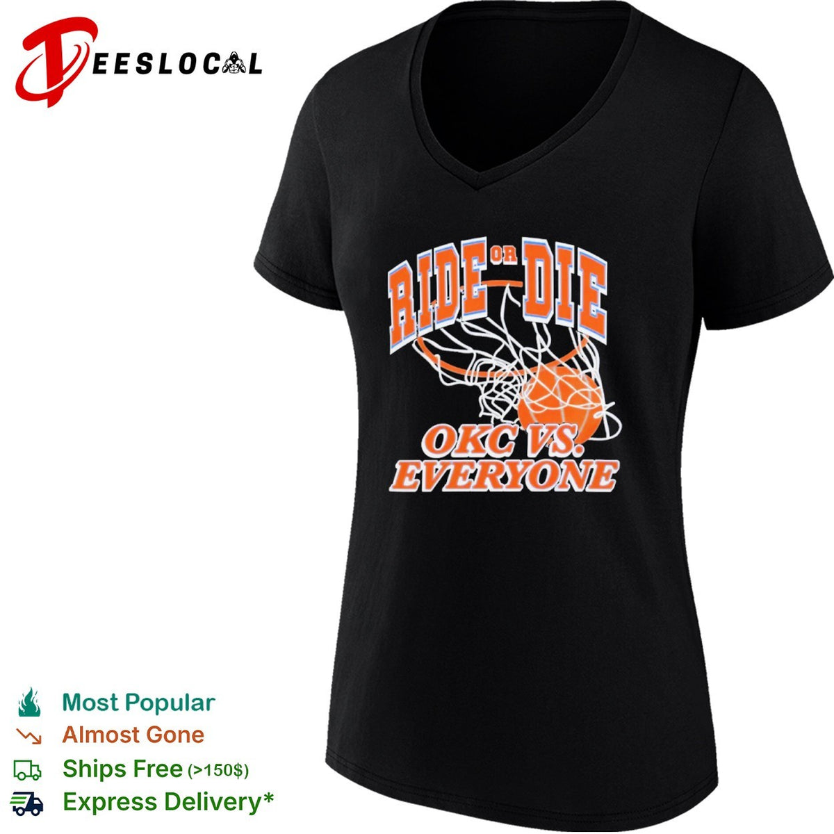 Ride or die Oklahoma City Thunder basketball NBA OKC vs everyone shirt