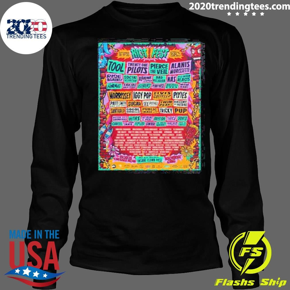 Riot Fest 2026 Full Lineup At Douglass Park Chicago On September 18-20 2026 Shirt