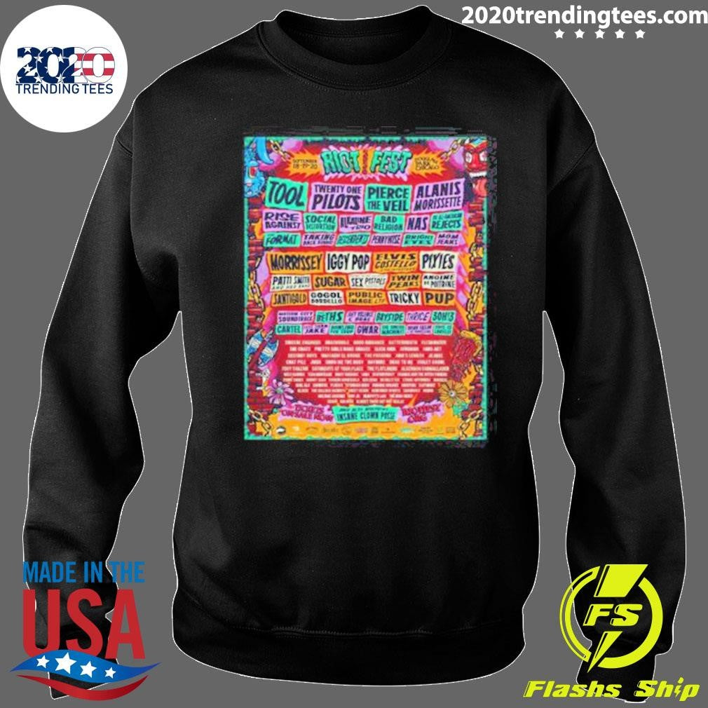 Riot Fest 2026 Full Lineup At Douglass Park Chicago On September 18-20 2026 Shirt