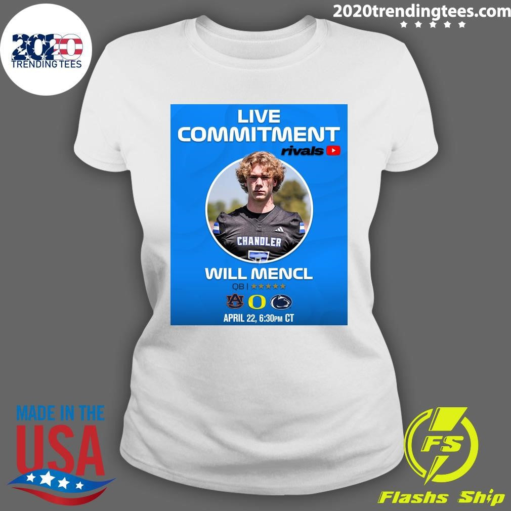 Rivals No. 1 QB Will Mencl will announce his commitment on the Rivals YouTube Channel on Wednesday Shirt