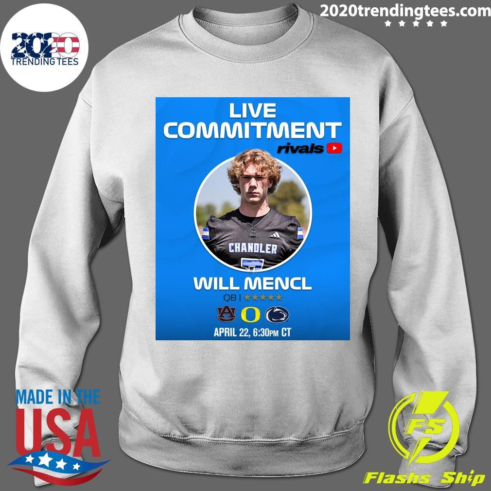 Rivals No. 1 QB Will Mencl will announce his commitment on the Rivals YouTube Channel on Wednesday Shirt