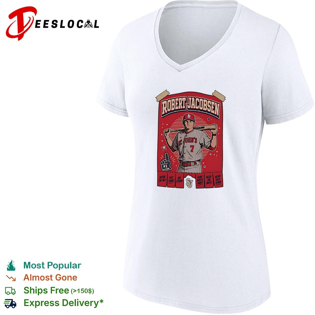 Robert Jacobsen St John’s Red Storm University portrait shirt