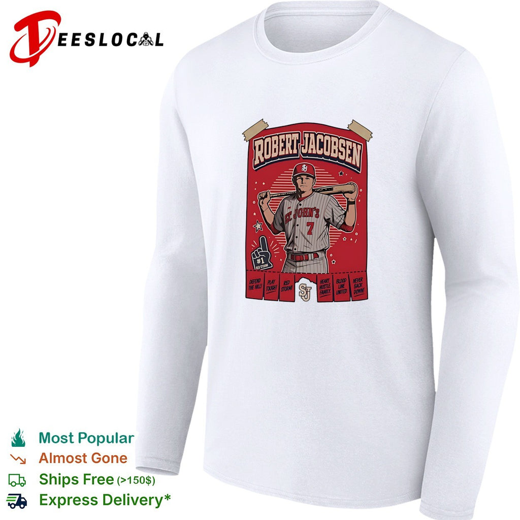 Robert Jacobsen St John’s Red Storm University portrait shirt
