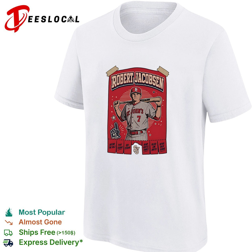 Robert Jacobsen St John’s Red Storm University portrait shirt