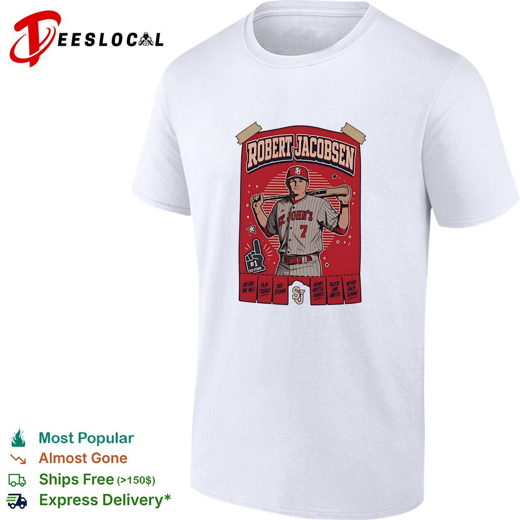 Robert Jacobsen St John’s Red Storm University portrait shirt
