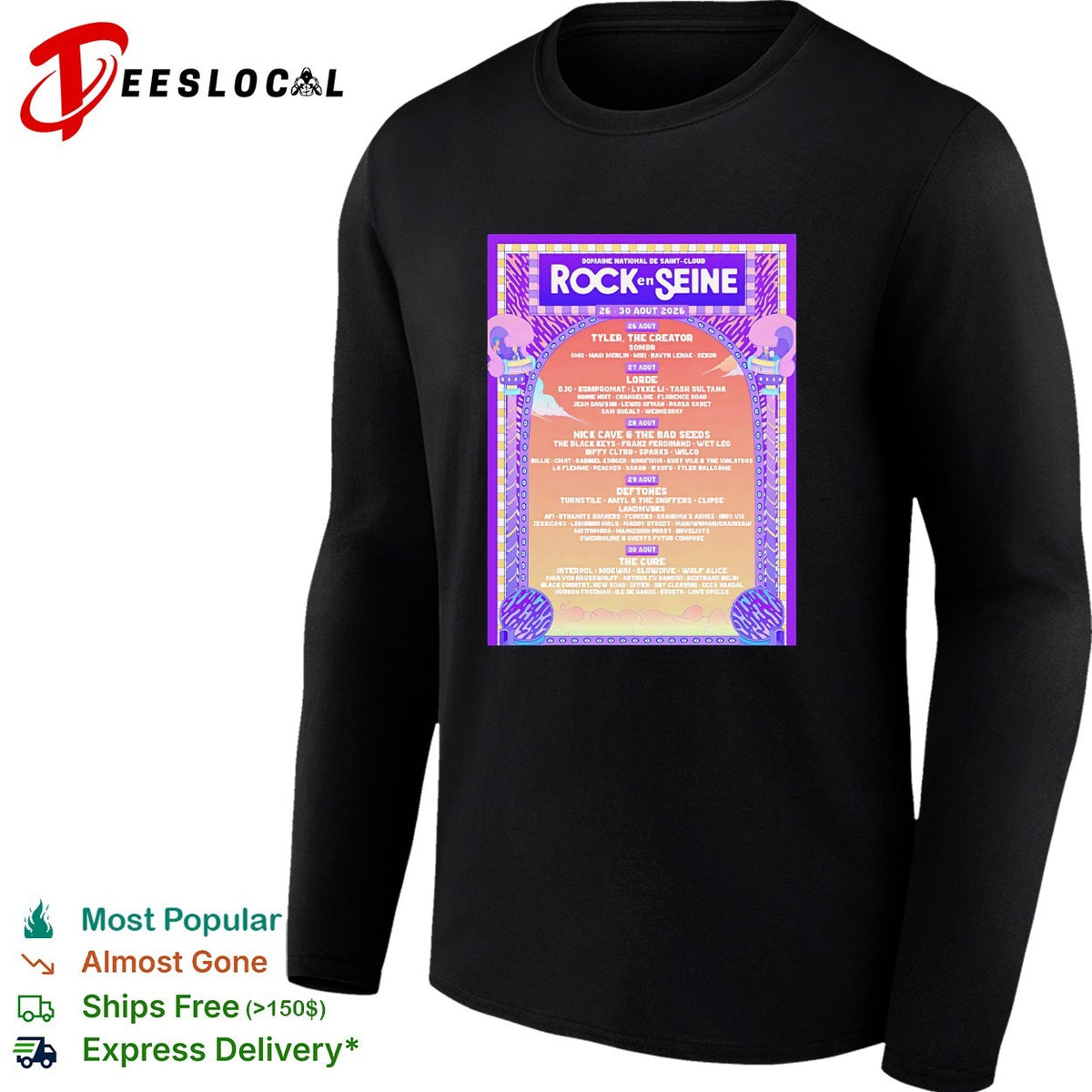Rock En Seine 2026 Festival Lineup At Domaine National De Saint Cloud From 26 To 39 August 2026 shirt