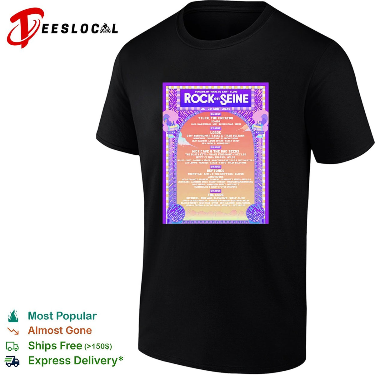 Rock En Seine 2026 Festival Lineup At Domaine National De Saint Cloud From 26 To 39 August 2026 shirt