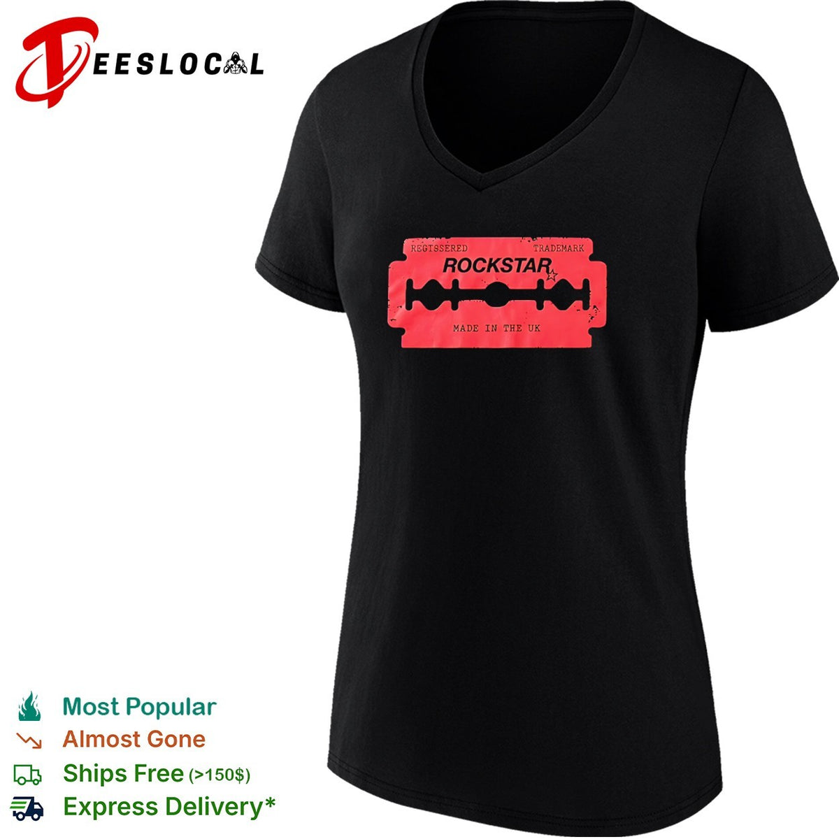 Rockstar Regissered Trademark Made in the UK Razor shirt