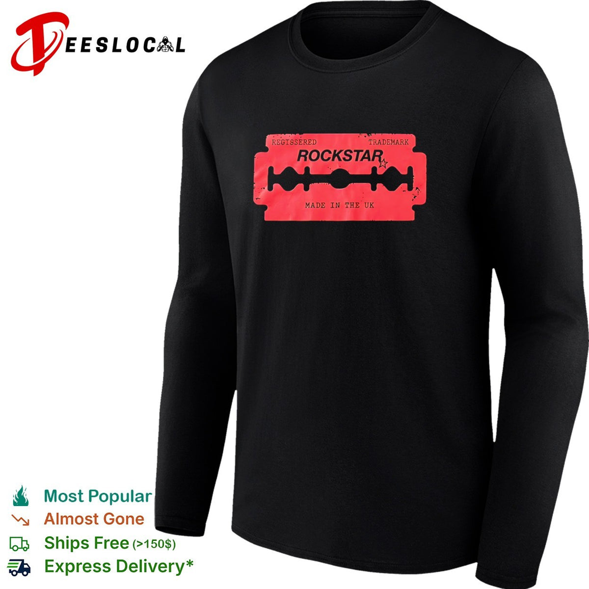 Rockstar Regissered Trademark Made in the UK Razor shirt