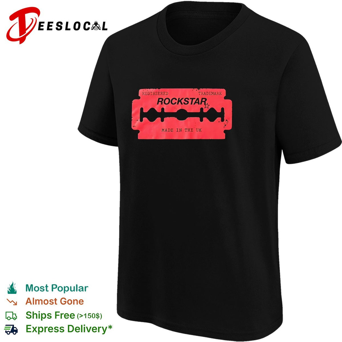 Rockstar Regissered Trademark Made in the UK Razor shirt