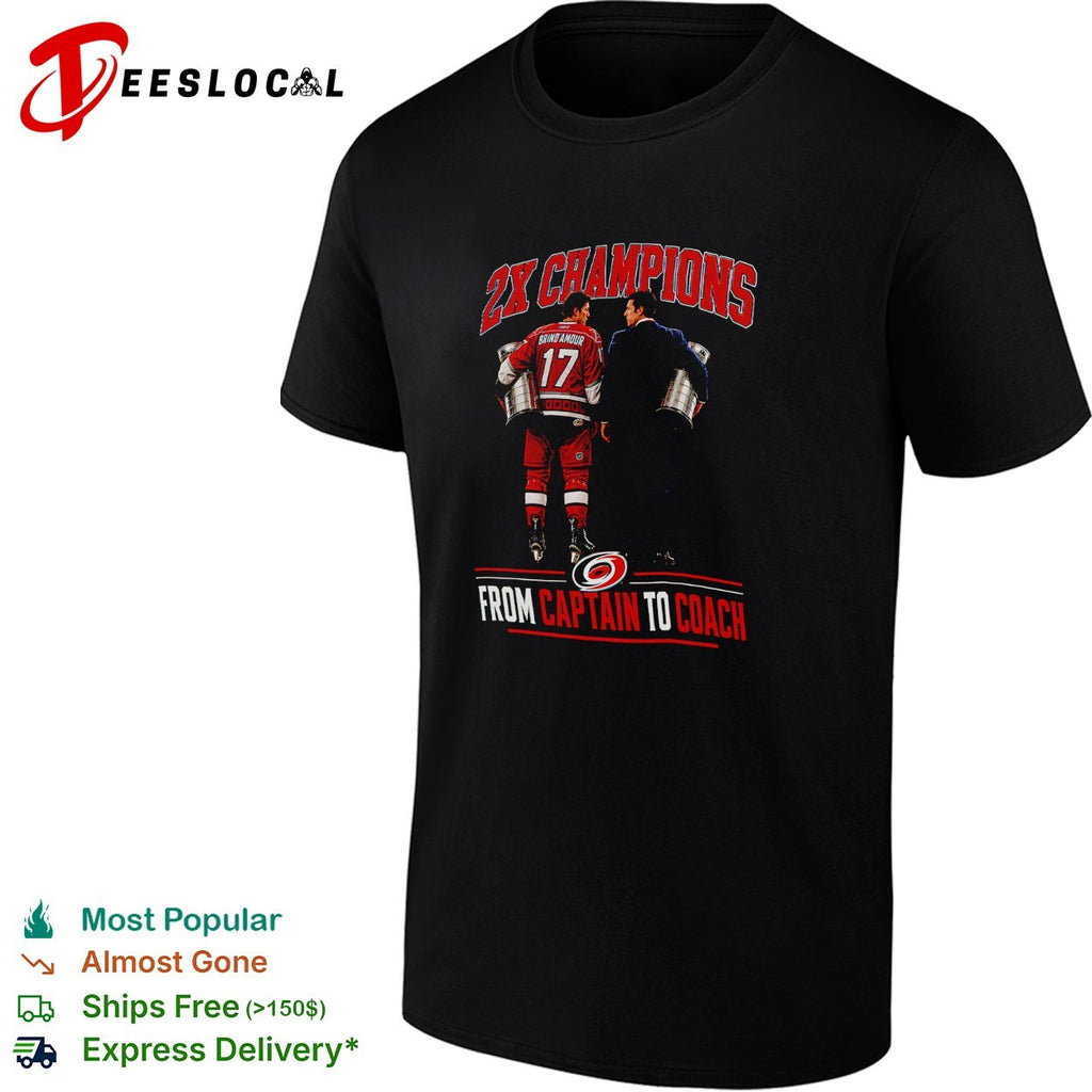 Rod Brind’Amour and coach Two time champions trophy walk shirt