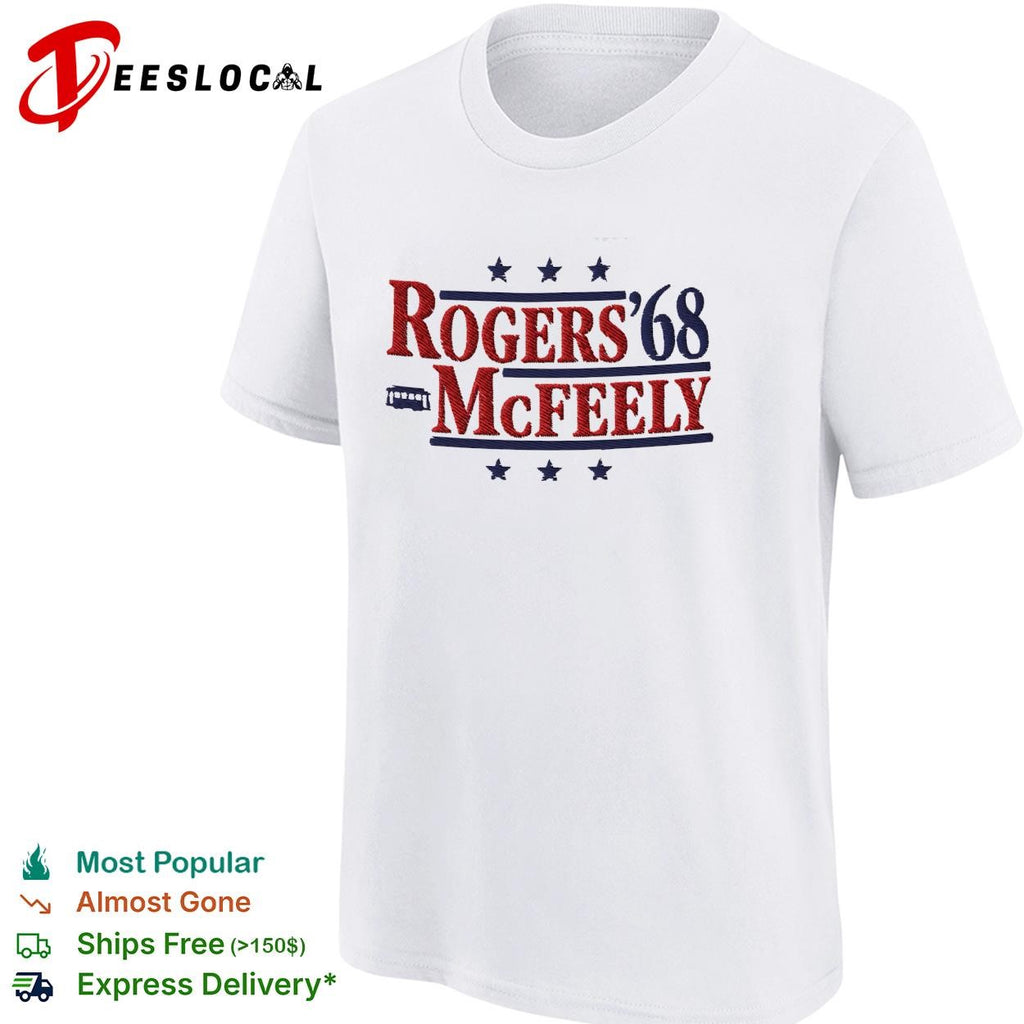 Rogers McFeely 1968 presidential campaign parody Mr Rogers neighborhood shirt