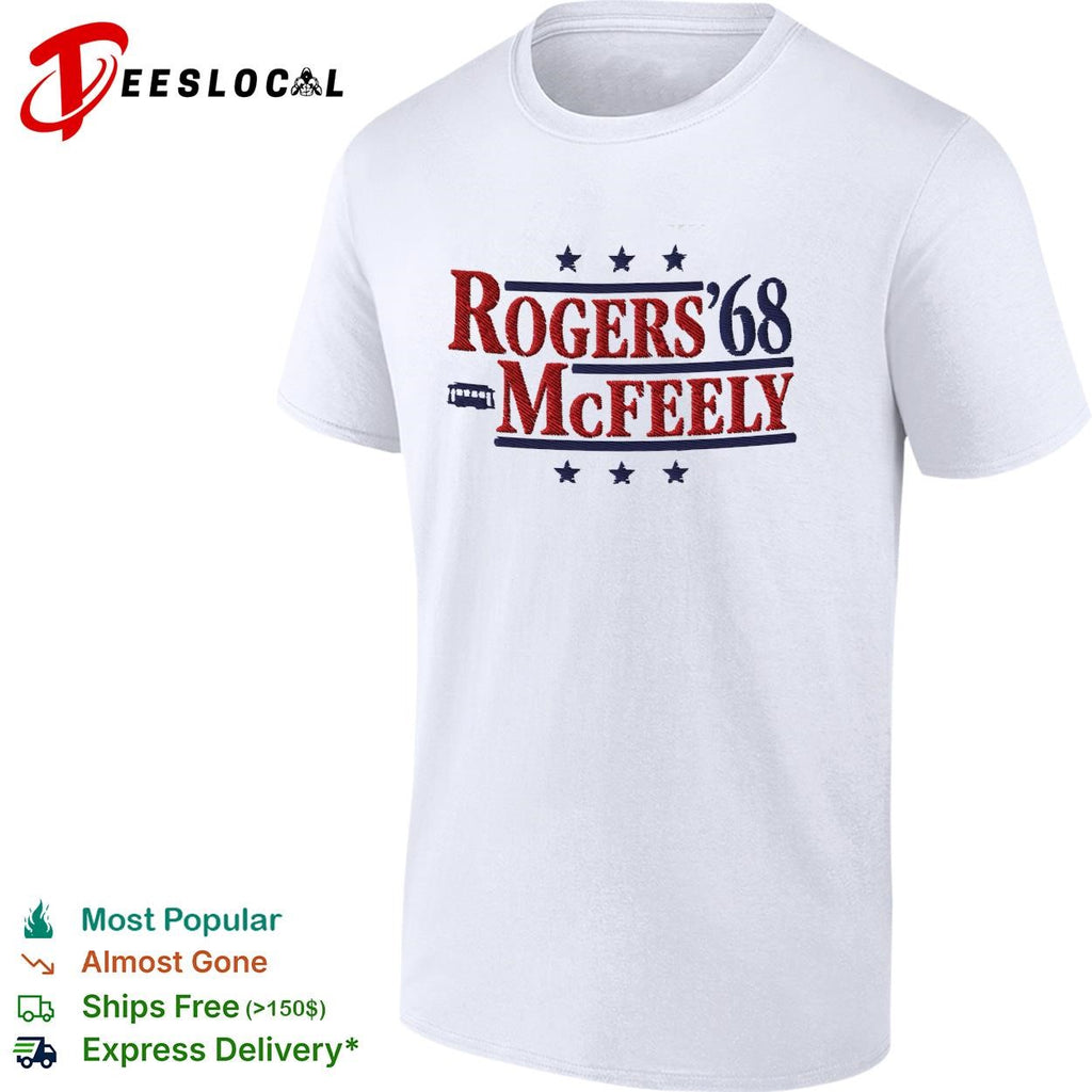Rogers McFeely 1968 presidential campaign parody Mr Rogers neighborhood shirt