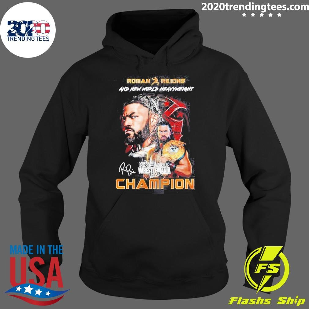 Roman Reigns Wrestlemania 42 And New World Heavyweight Wrestlemania Vegas Champion Signature Shir