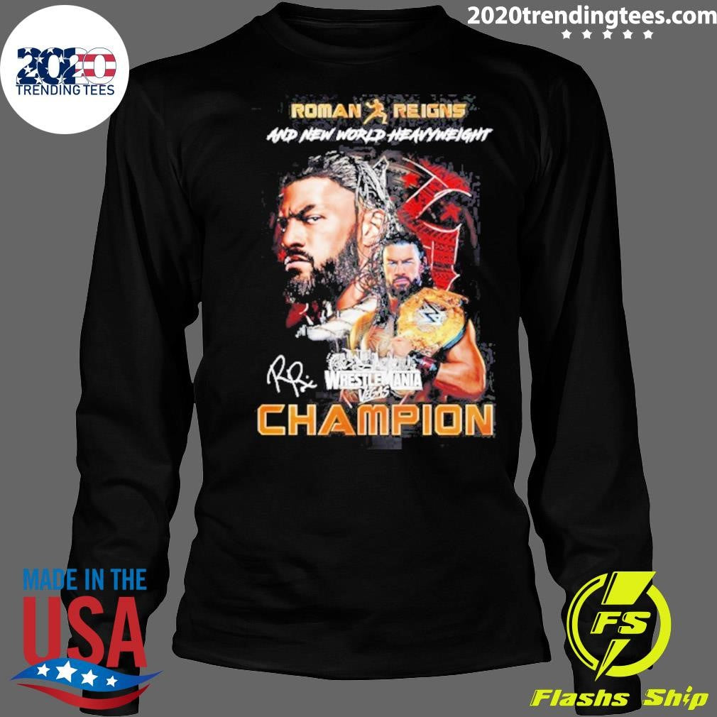 Roman Reigns Wrestlemania 42 And New World Heavyweight Wrestlemania Vegas Champion Signature Shir