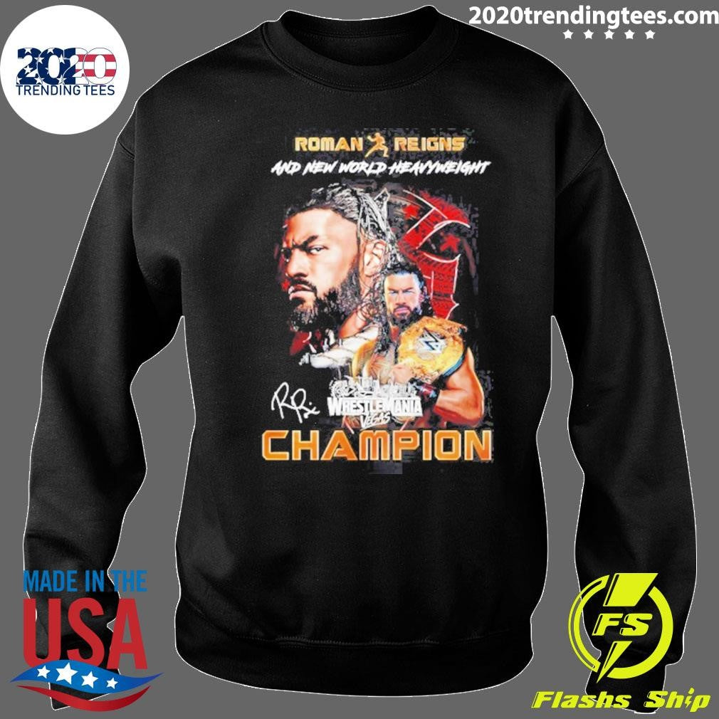 Roman Reigns Wrestlemania 42 And New World Heavyweight Wrestlemania Vegas Champion Signature Shir