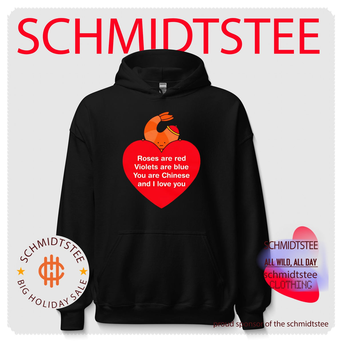 Roses Are Red Violets Are Blue You Are Chinese and I Love You Shrimp shirt