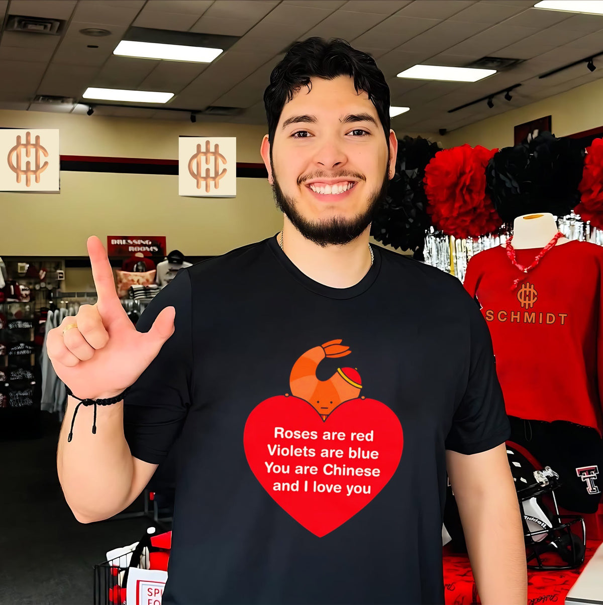 Roses Are Red Violets Are Blue You Are Chinese and I Love You Shrimp shirt