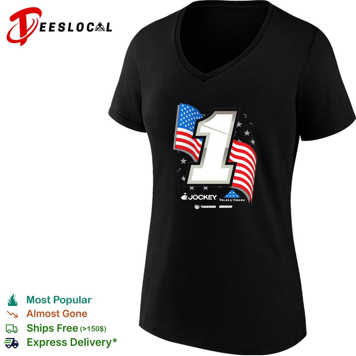 Ross Chastain 1 Jockey Folds of Honor American flag Trackhouse NASCAR shirt