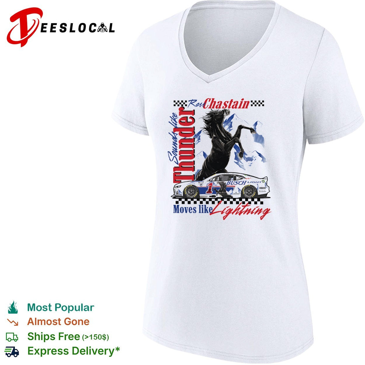 Ross Chastain Trackhouse Racing NASCAR Sounds like Thunder Moves like Lightning shirt