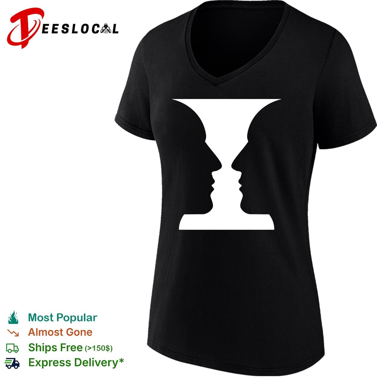 Rubin Vase Optical Illusion Cognitive Psychology Silhouette Art shirt