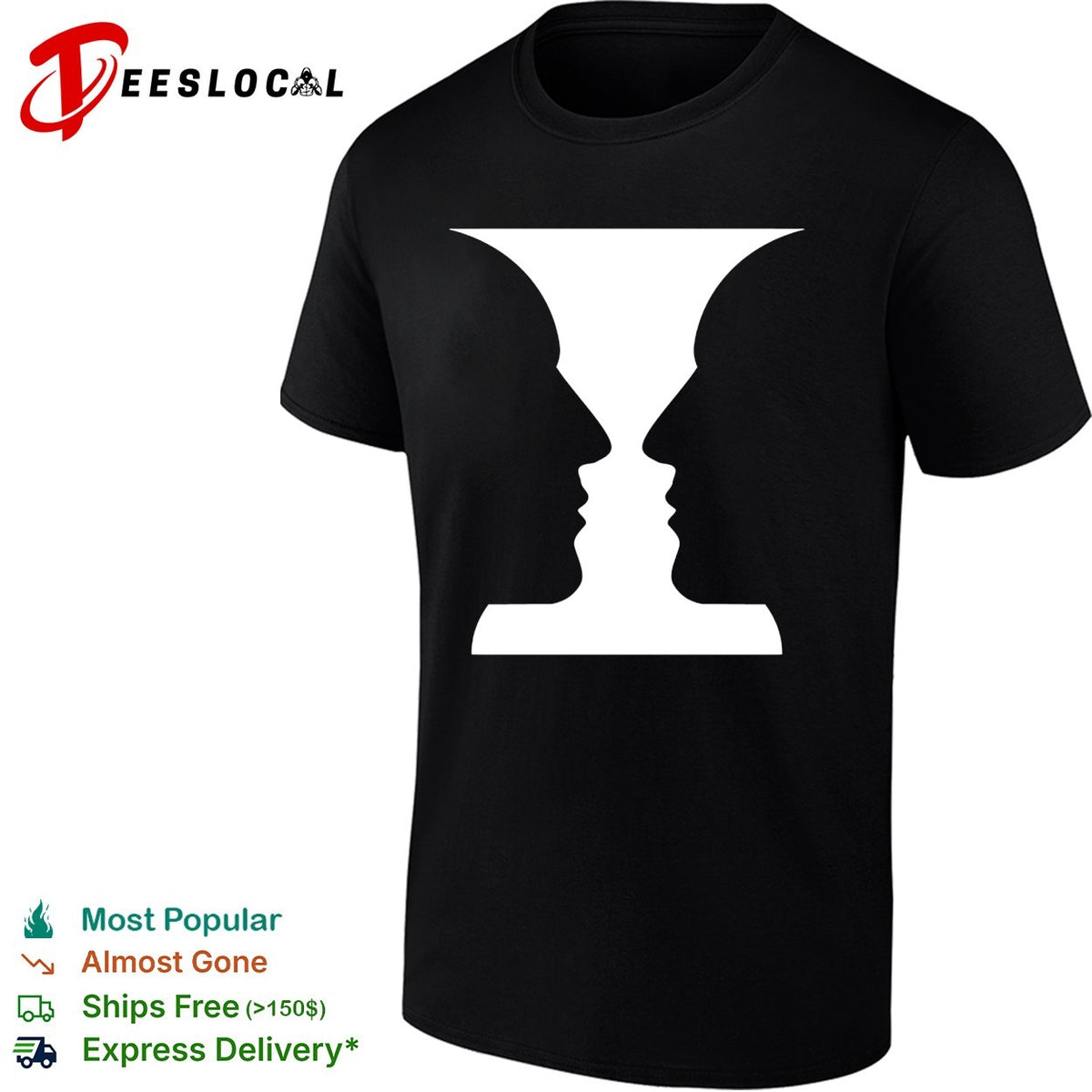 Rubin Vase Optical Illusion Cognitive Psychology Silhouette Art shirt
