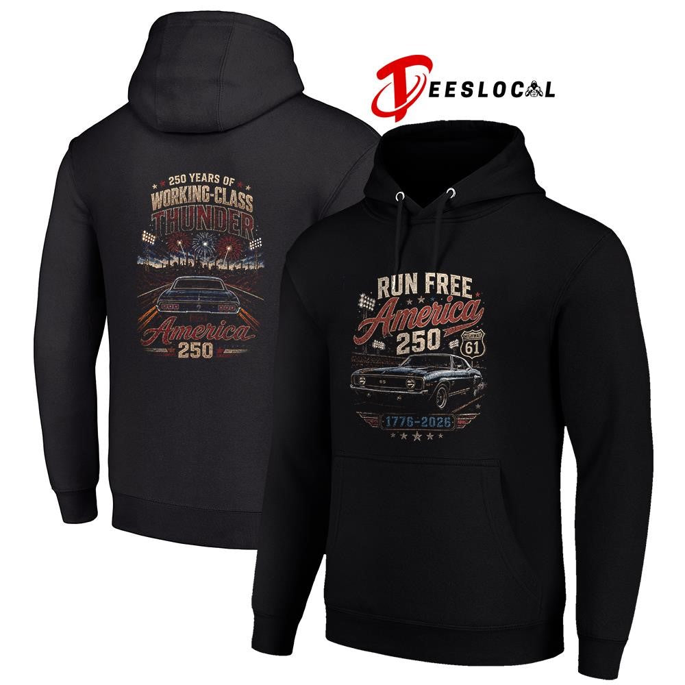 Run free America 250 years of working class thunder graphic shirt