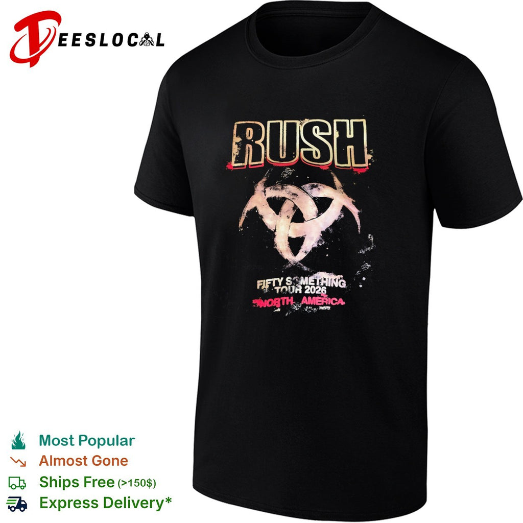 Rush Fifty Something Tour 2026 North America Triquetra logo shirt