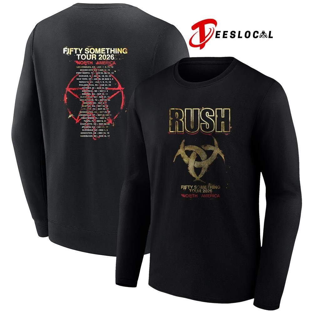 Rush Fifty Something tour Rush stage logo dates schedule shirt