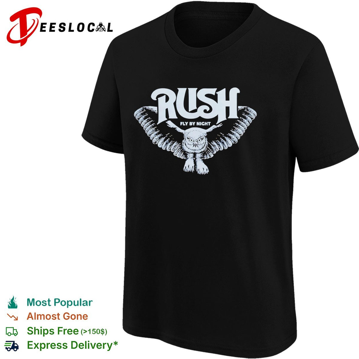 Rush Fly by Night Owl Music Band shirt